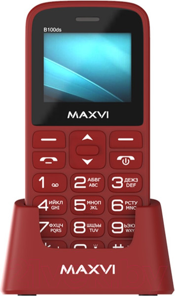 Изображение товара Мобильный телефон Maxvi B100ds (красный+ЗУ)