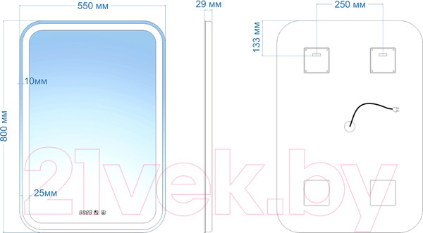 Изображение товара Зеркало Mixline Мальта-3 548625 (с подсветкой)