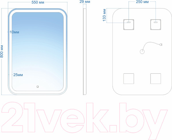Изображение товара Зеркало Mixline Мальта 533672 (с подсветкой)