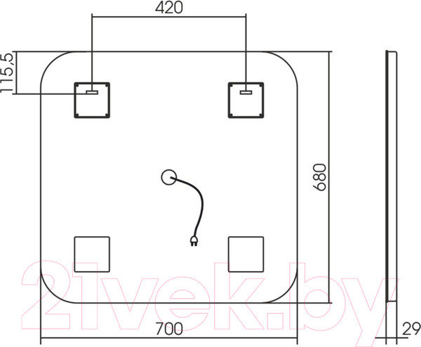Изображение товара Зеркало Mixline Стив 536550 (с подсветкой)