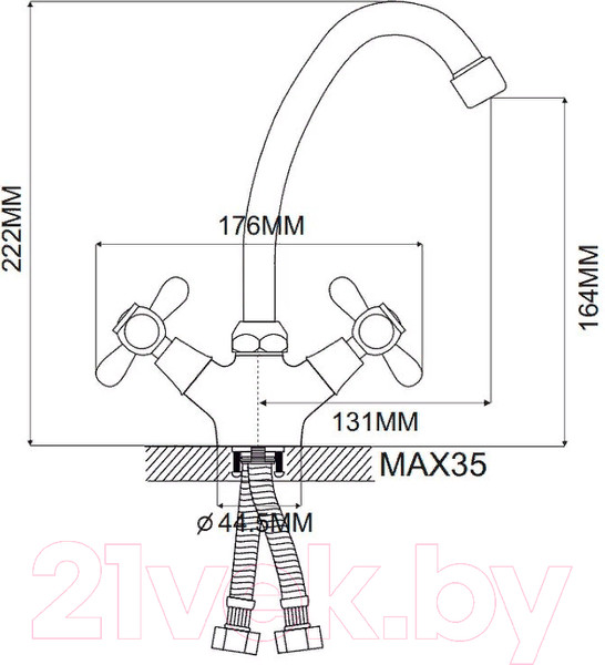 Изображение товара Смеситель Ekko by Maxonor MN4125 (хром)