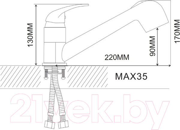 Изображение товара Смеситель Ekko by Maxonor MN6003 (хром)