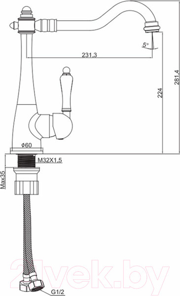 Изображение товара Смеситель Maxonor Pure Life MN4076 (хром)