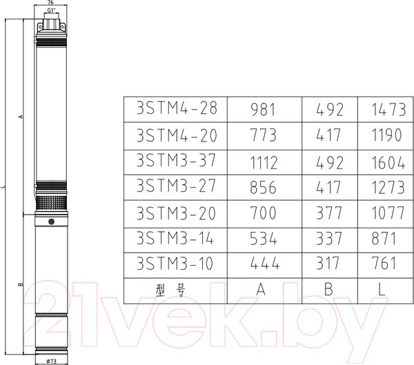 Изображение товара Скважинный насос Pumpman 3STM3-20N / 3STM320N