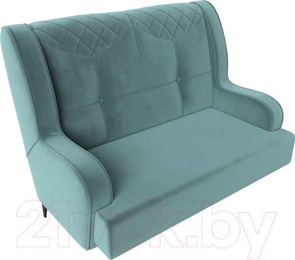 Изображение товара Диван Лига Диванов Неаполь 2-х местный (велюр бирюзовый)