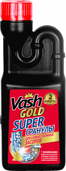 Изображение товара Средство для устранения засоров Vash Gold Super гранулы (600г)