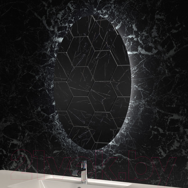 Изображение товара Зеркало Пекам Vesta Fly 90x75 / VestaFly-90x75spcl (с подсветкой, с двойным сенсором на прикосновение, подогревом и часам)