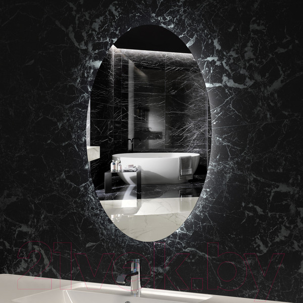 Изображение товара Зеркало Пекам Vesta Fly 80x60 / VestaFly-80x60scl (с подсветкой, сенсором на прикосновение и часами)