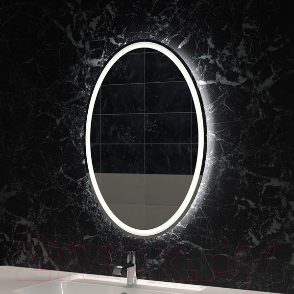 Изображение товара Зеркало Пекам Vesta 1 60x80 / Vesta1-60x80dpcl (с подсветкой, сенсором на взмах руки, часами и подогревом)