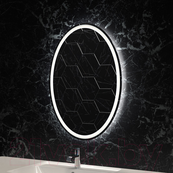 Изображение товара Зеркало Пекам Vesta 1 60x80 / Vesta1-60x80dpcl (с подсветкой, сенсором на взмах руки, часами и подогревом)