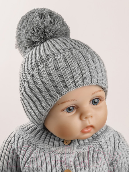 Изображение товара Шапочка для малышей Amarobaby Pure Love Muffin / AB-OD22-PLM16/11- (серый, р.40-42)