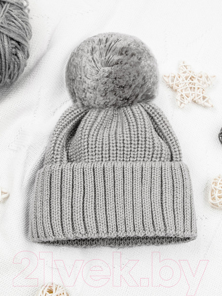 Изображение товара Шапочка для малышей Amarobaby Pure Love Muffin / AB-OD22-PLM16/11- (серый, р.40-42)