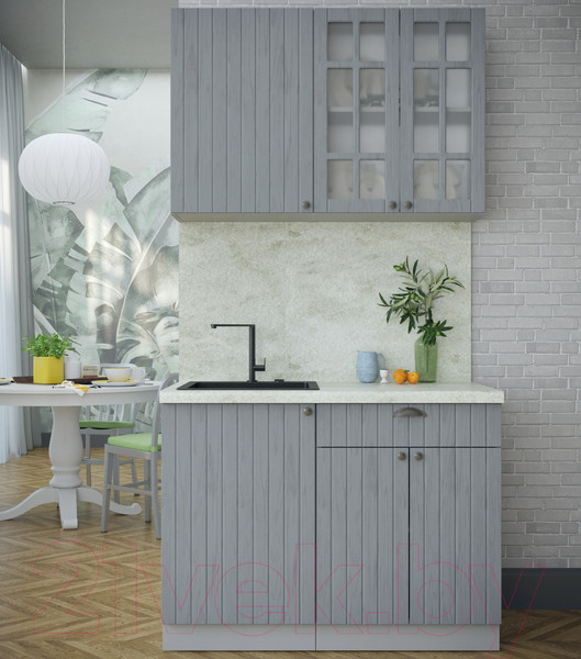 Изображение товара Кухонный гарнитур Интерлиния Берес 1.1А (дуб серый/опал светлый)