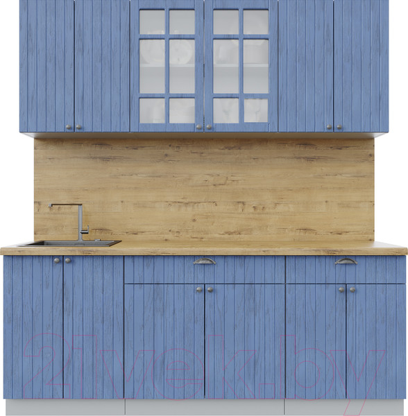 Изображение товара Кухонный гарнитур Интерлиния Берес 2.0А (дуб лазурный/дуб бунратти)