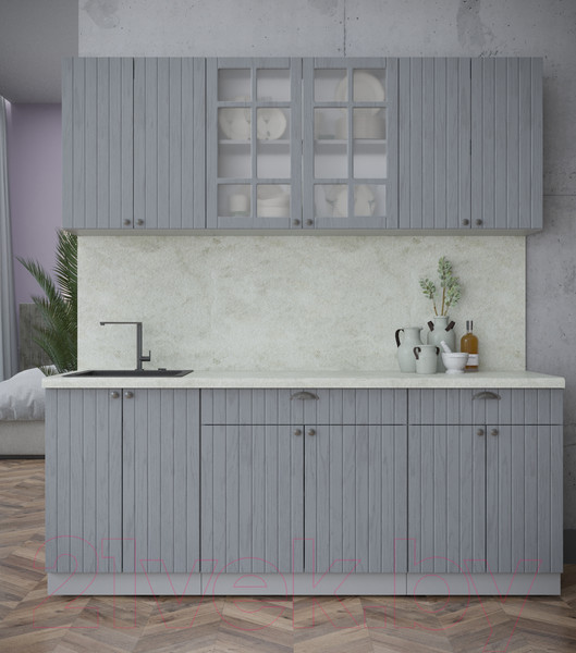 Изображение товара Кухонный гарнитур Интерлиния Берес 2.0А (дуб серый/опал светлый)