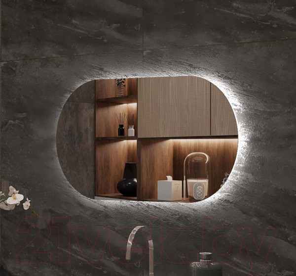 Изображение товара Зеркало Пекам Iva Fly 102.5x52.5 / IvaFly-102.5x52.5 (с подсветкой, механической клавишей включения)