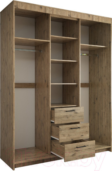 Изображение товара Шкаф-купе Евва Престиж ПР-4D2Z3S (дуб веллингтон)