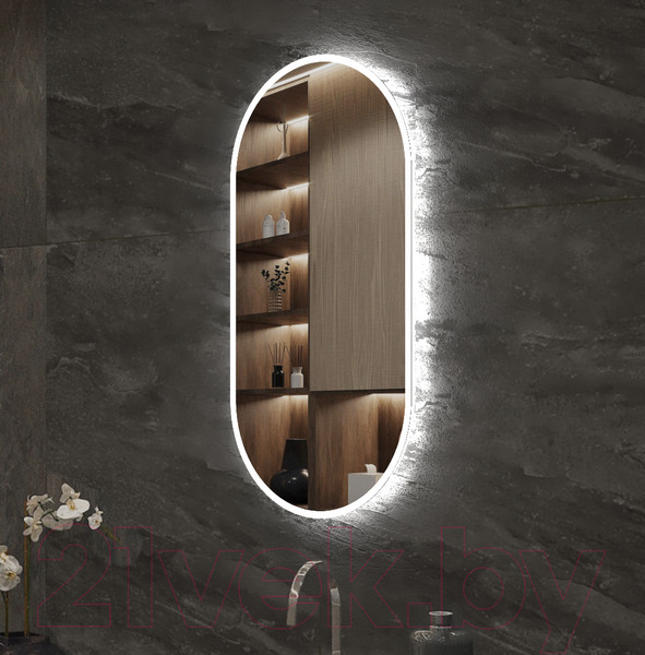 Изображение товара Зеркало Пекам Iva 52.5x102.5 / Iva-52.5x102.5s (с подсветкой, сенсором на прикосновение)