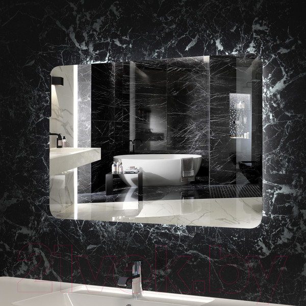 Изображение товара Зеркало Пекам Marta Fly 80x70 / MartaFly-80x70dpcl (с подсветкой, сенсором на взмах руки, подогревом и часами)