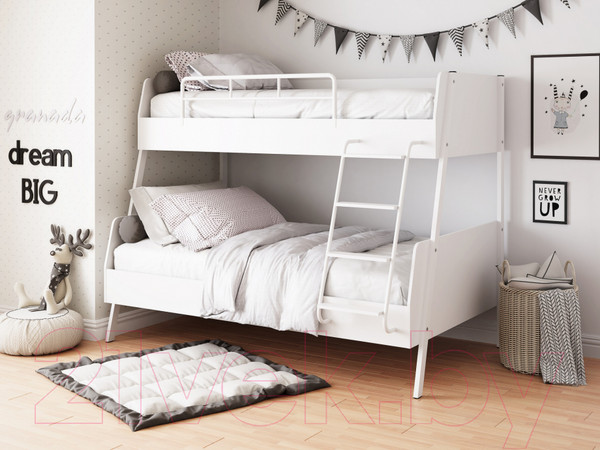 Изображение товара Двухъярусная кровать Формула мебели Дельта-Лофт 20.02.04 / ДЛ.1.120 (белый)