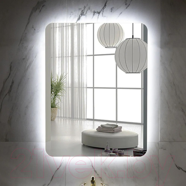 Изображение товара Зеркало Пекам Marta Fly 60x90 / MartaFly-60x90 (с подсветкой, с механической клавишей включения)