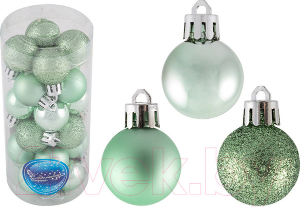 Изображение товара Набор шаров новогодних Волшебная страна Бирюза / 007660 (24шт)