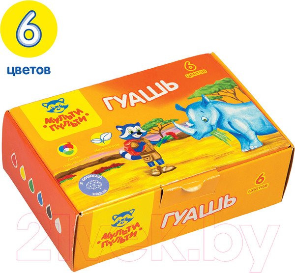 Изображение товара Гуашь Мульти-пульти Енот в Африке / ГК_16736 (6цв)