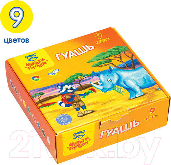 Изображение товара Гуашь Мульти-пульти Енот в Африке / ГК_16737 (9цв)