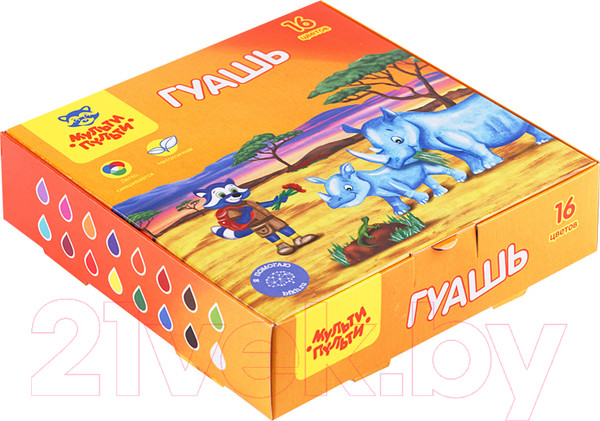 Изображение товара Гуашь Мульти-пульти Енот в Африке / ГК_16739 (16цв)