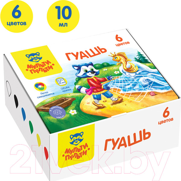 Изображение товара Гуашь Мульти-пульти Енот в сказке / ГК_42057 (6цв)