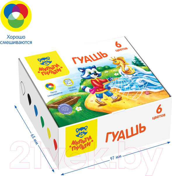 Изображение товара Гуашь Мульти-пульти Енот в сказке / ГК_42057 (6цв)