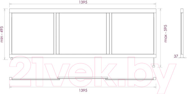 Изображение товара Экран для ванны Onika Одио 140 / 514003 (белый)