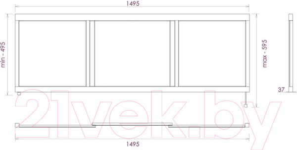 Изображение товара Экран для ванны Onika Одио 150 / 515017 (белый)