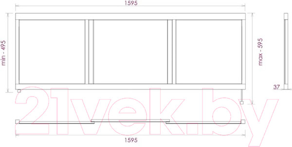 Изображение товара Экран для ванны Onika Одио 160 / 516005 (белый)