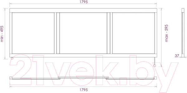 Изображение товара Экран для ванны Onika Одио 180 / 518011 (белый)