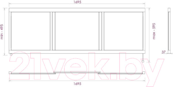 Изображение товара Экран для ванны Onika Одио 170 / 517017 (белый)