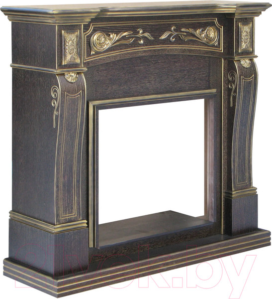 Изображение товара Каминокомплект Смолком Turin MB/JUP/SYM26 + XHD28L-INT (темный орех/патина золото)