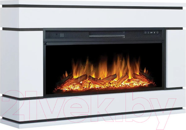 Изображение товара Каминокомплект Смолком Valerie V42 + Vision 42 LOG LED (бьянко белый)