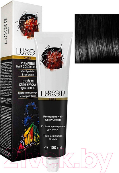 Изображение товара Крем-краска для волос Luxor Professional Стойкая 1.0 (100мл, черный)