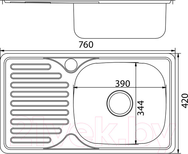 Изображение товара Мойка кухонная Mixline L 530529 (с сифоном)