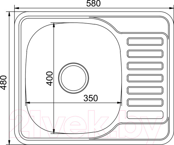 Изображение товара Мойка кухонная Mixline R 529331 (с сифоном)