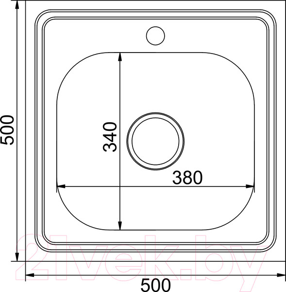 Изображение товара Мойка кухонная Mixline 527973 (с сифоном)