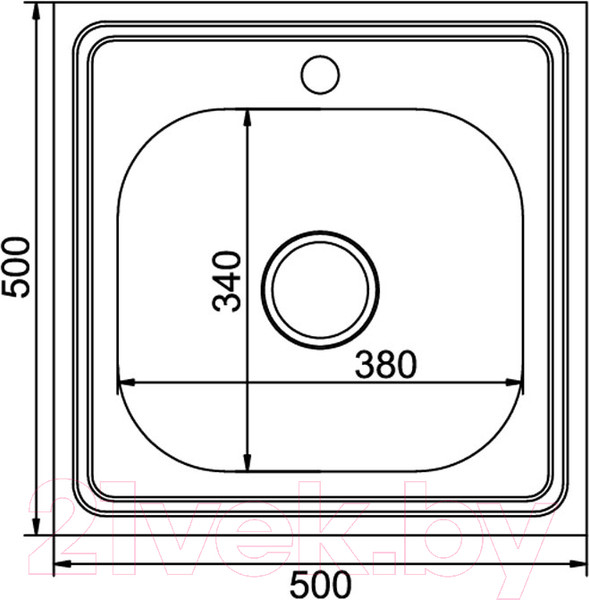Изображение товара Мойка кухонная Mixline 527972 (с сифоном)