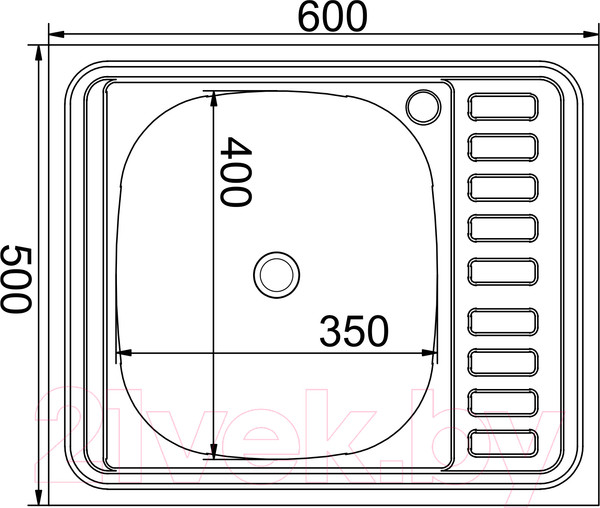 Изображение товара Мойка кухонная Mixline R 538195 (с сифоном)