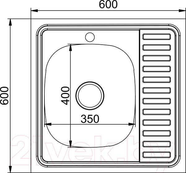 Изображение товара Мойка кухонная Mixline L 528014 (с сифоном)
