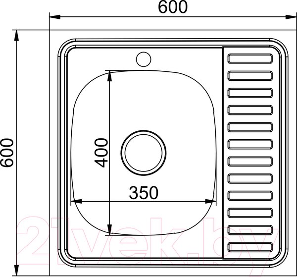 Изображение товара Мойка кухонная Mixline R 528019 (с сифоном)
