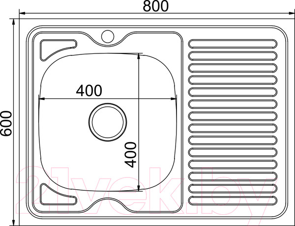 Изображение товара Мойка кухонная Mixline L 528016 (с сифоном)