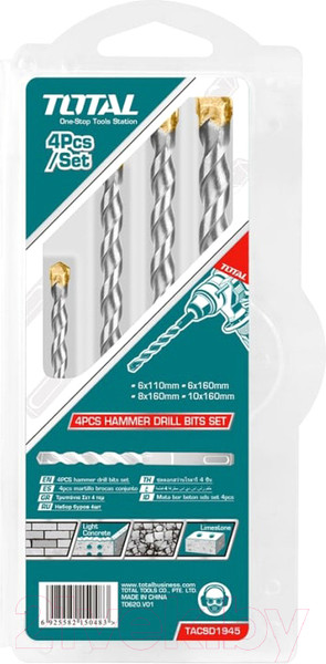 Изображение товара Набор буров TOTAL TACSD1945 (4шт)