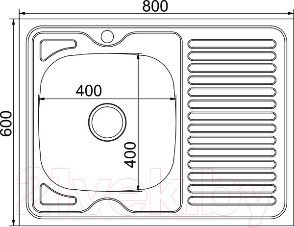Изображение товара Мойка кухонная Mixline L 528180 (с сифоном)