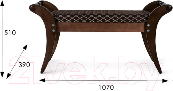 Изображение товара Банкетка Мебелик Тифани (темно-коричневый)